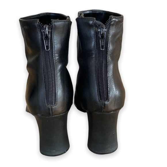 Hush puppies women’s black leather ankle boots heel zipper closure size 7M - Picture 8 of 9